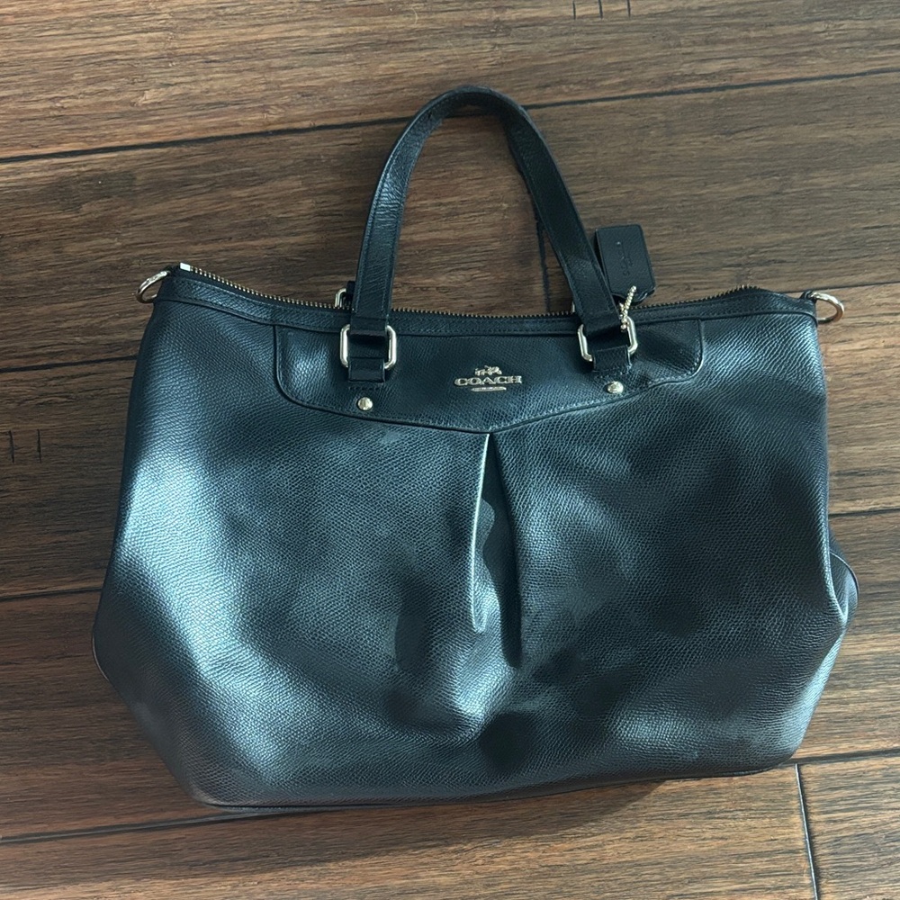Coach Black Textured Tote Bag